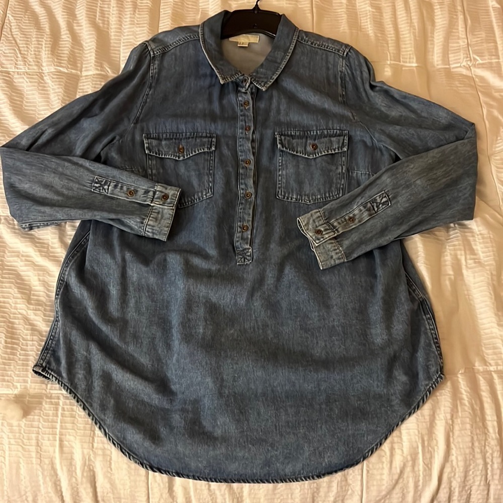 Plus Size -Forever 21- Denim Shirt dress - Picture 3 of 4